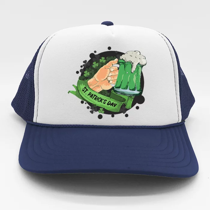 St. Patrick's Day Green Beer Drinking Trucker Hat