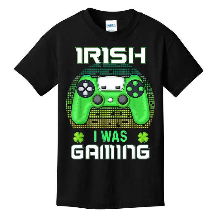 St Patricks Day Gamer Shamrock Irish I Was Gaming Kids T-Shirt