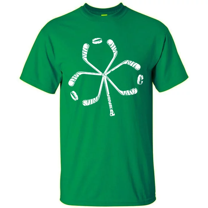 St Patricks Day Hockey Shamrock Vintage Stick Saint Paddy's Tall T-Shirt