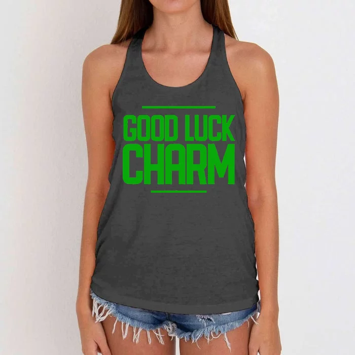 St. Patty Day Saint Patrick's Day Good Luck Charm Women's Knotted Racerback Tank