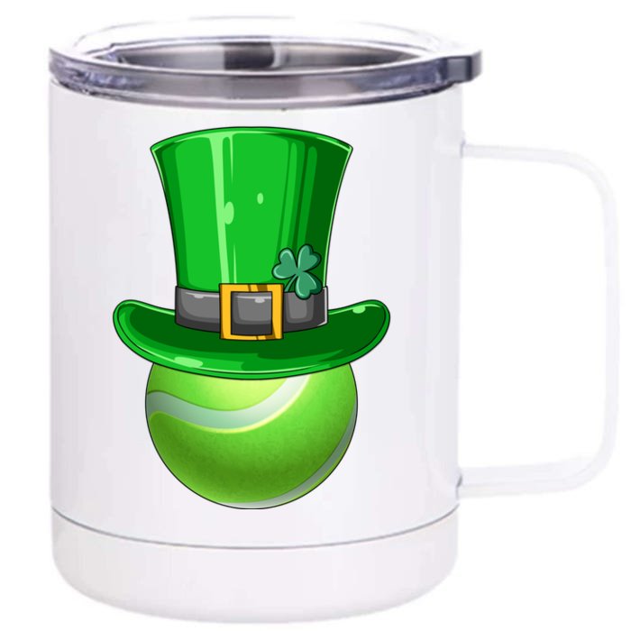 St Patrick's Day Tennis Irish Tennis Players Leprechaun Hat Gift Front & Back 12oz Stainless Steel Tumbler Cup