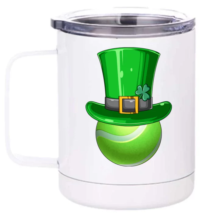 St Patrick's Day Tennis Irish Tennis Players Leprechaun Hat Gift Front & Back 12oz Stainless Steel Tumbler Cup