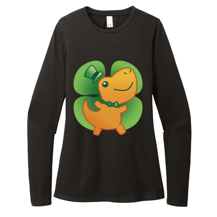 St Patrick's Day Dinosaur Gift Womens CVC Long Sleeve Shirt