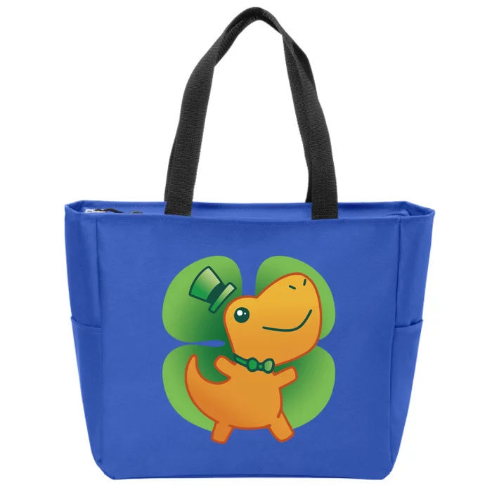 St Patrick's Day Dinosaur Gift Zip Tote Bag