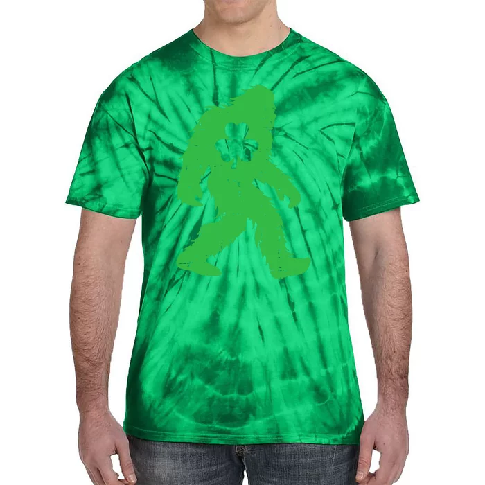 St Patricks Day Bigfoot Sasquatch Shamrock Tie-Dye T-Shirt