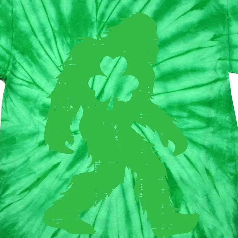 St Patricks Day Bigfoot Sasquatch Shamrock Tie-Dye T-Shirt