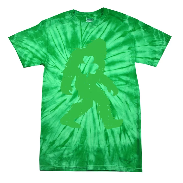 St Patricks Day Bigfoot Sasquatch Shamrock Tie-Dye T-Shirt