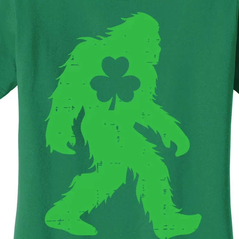 St Patricks Day Bigfoot Sasquatch Shamrock Women's T-Shirt