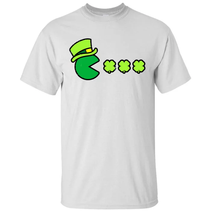 St Patricks Day Eating Shamrock Retro Gamer Tall T-Shirt