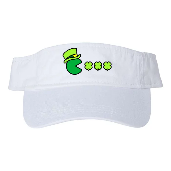 St Patricks Day Eating Shamrock Retro Gamer Valucap Bio-Washed Visor