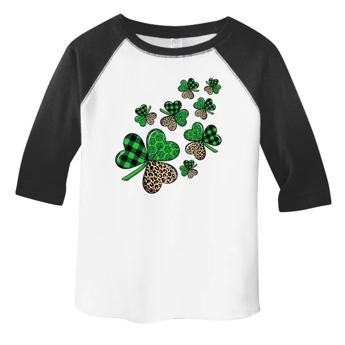 St. Patricks Day Shamrock Irish Leopard Print Plaid Pattern Toddler Fine Jersey T-Shirt