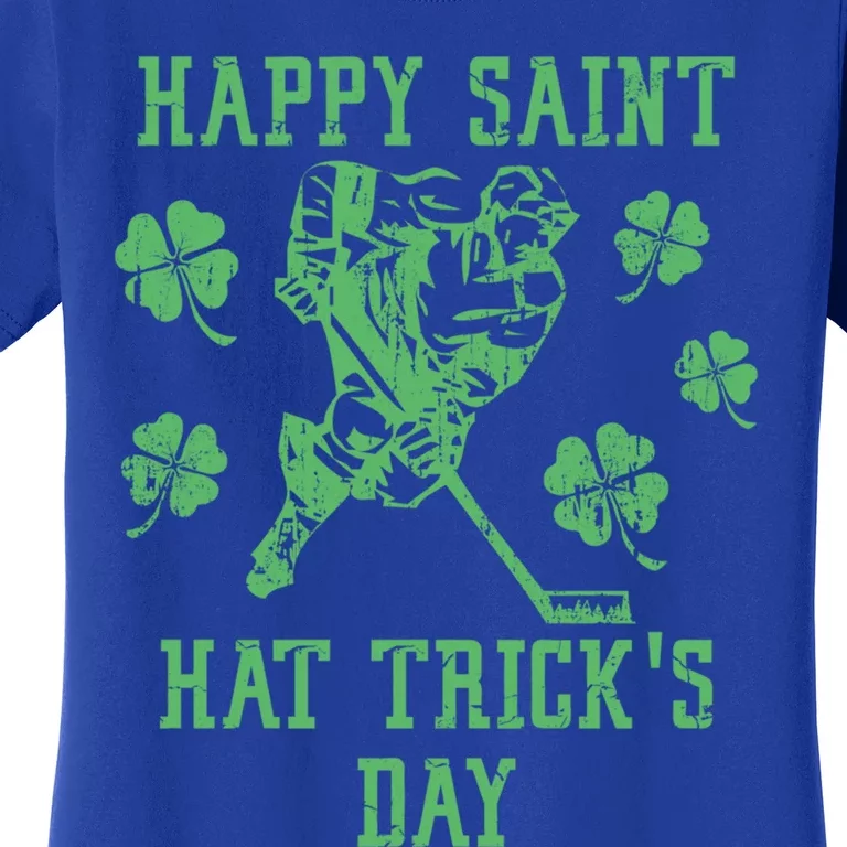 St Patricks Day Happy Saint Hat Trick's Day Funny Ice Hockey Great Gift Women's T-Shirt