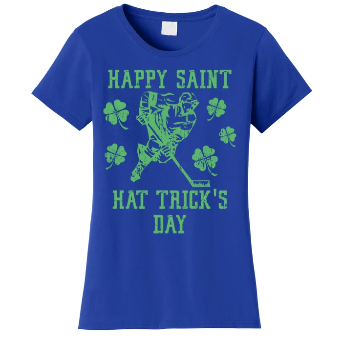 St Patricks Day Happy Saint Hat Trick's Day Funny Ice Hockey Great Gift Women's T-Shirt