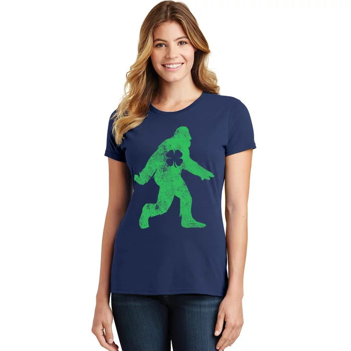 St Patrick's Day Bigfoot Sasquatch Saint Paddys Irish Women's T-Shirt