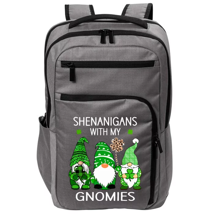 St Patricks Day Lucky Shamrock Leopard Gnomes Irish Impact Tech Backpack