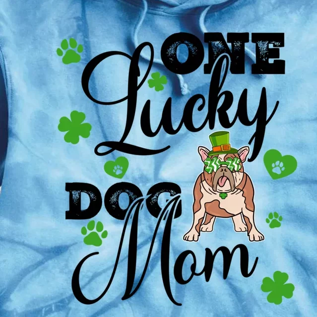 St Patrick's Day Dog Mom One Lucky Dog Mom Cute Gift Tie Dye Hoodie