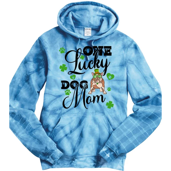 St Patrick's Day Dog Mom One Lucky Dog Mom Cute Gift Tie Dye Hoodie