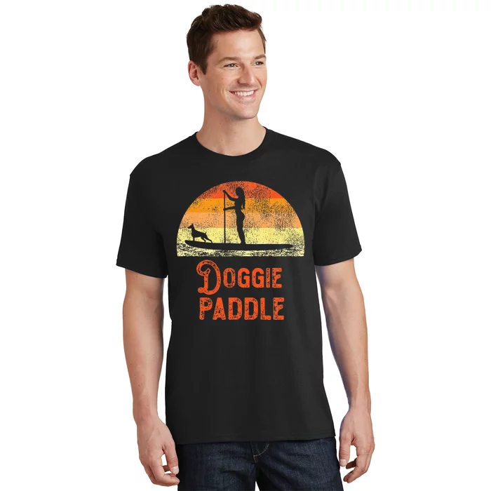 SUP Paddleboard Doggie Paddle Dog Retro Vintage T-Shirt