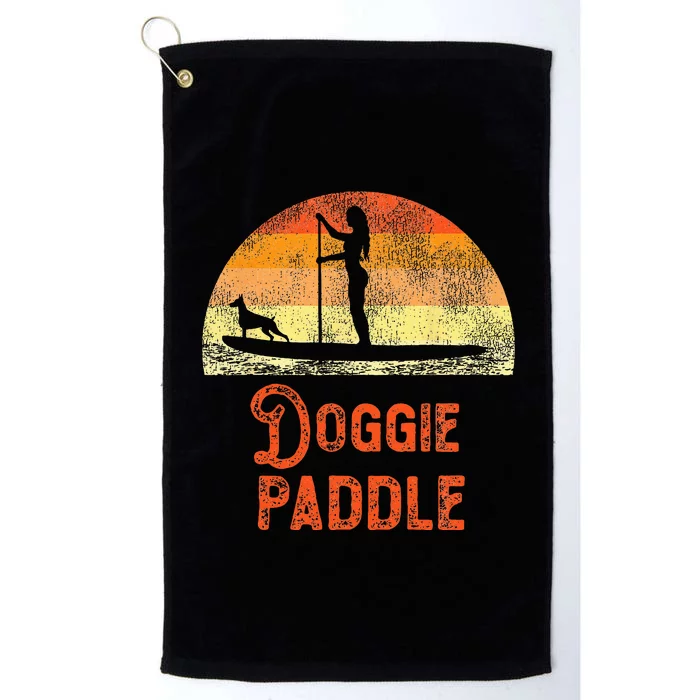 SUP Paddleboard Doggie Paddle Dog Retro Vintage Platinum Collection Golf Towel