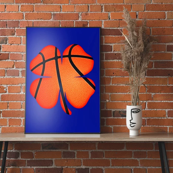 St Patrick's Day Shamrock Basketball Fan Green Cool Gift Poster