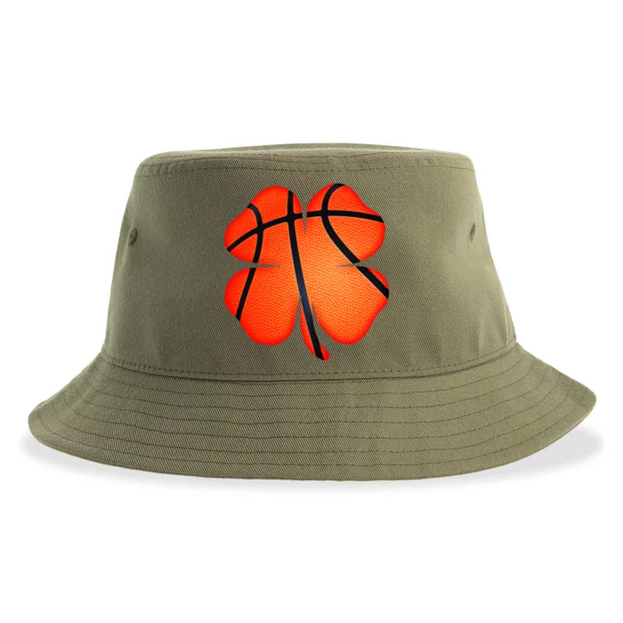 St Patrick's Day Shamrock Basketball Fan Green Cool Gift Sustainable Bucket Hat