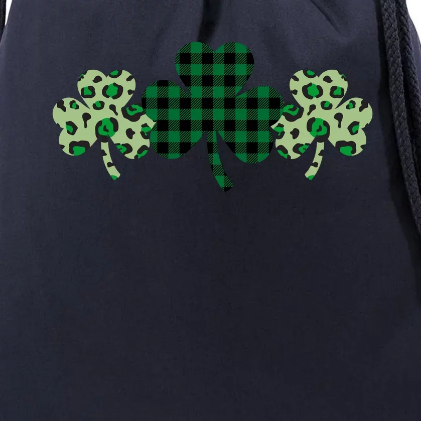 St Patricks Day Shamrock Pattern Drawstring Bag