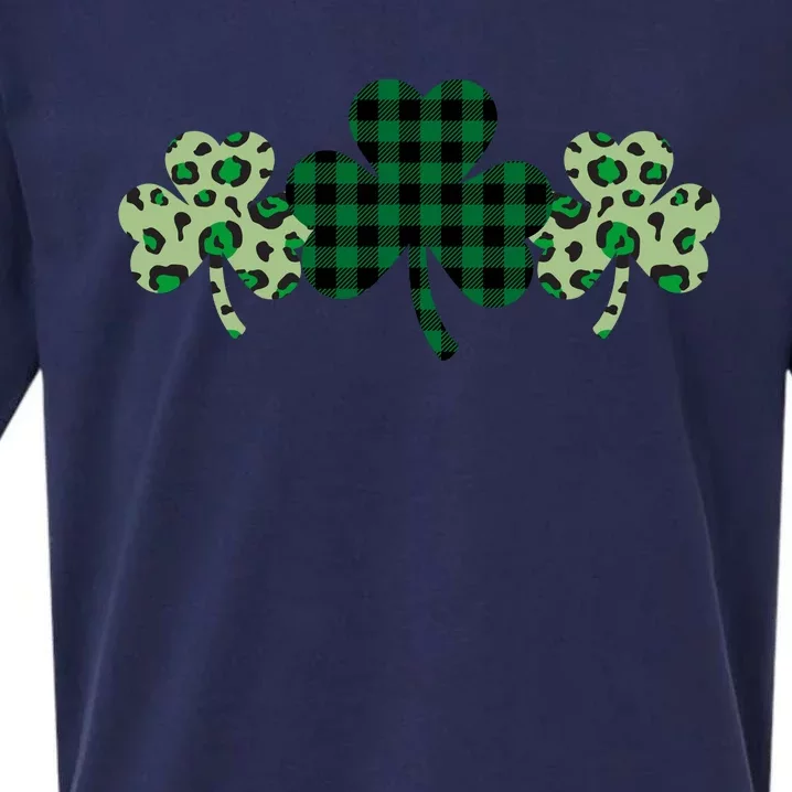 St Patricks Day Shamrock Pattern Sueded Cloud Jersey T-Shirt