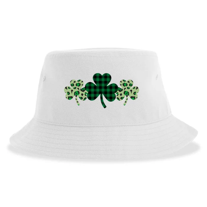 St Patricks Day Shamrock Pattern Sustainable Bucket Hat