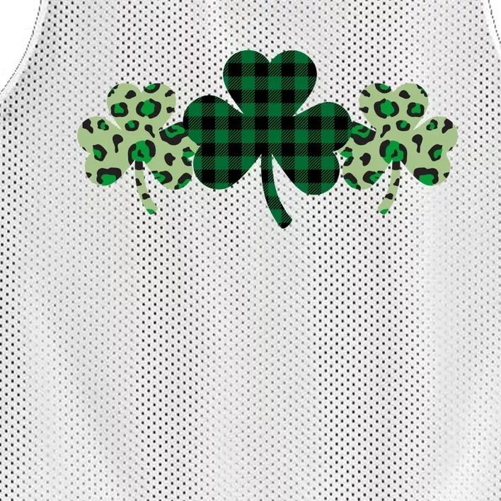 St Patricks Day Shamrock Pattern Mesh Reversible Basketball Jersey Tank