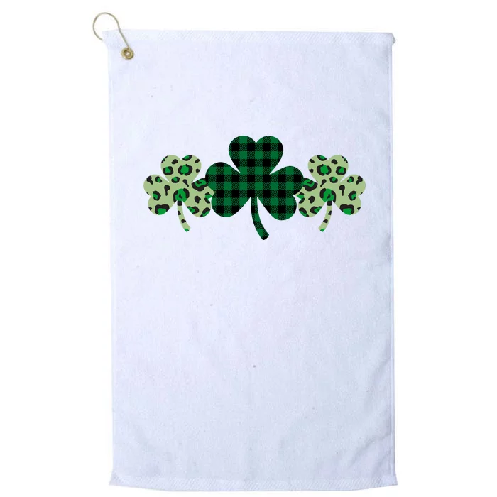 St Patricks Day Shamrock Pattern Platinum Collection Golf Towel