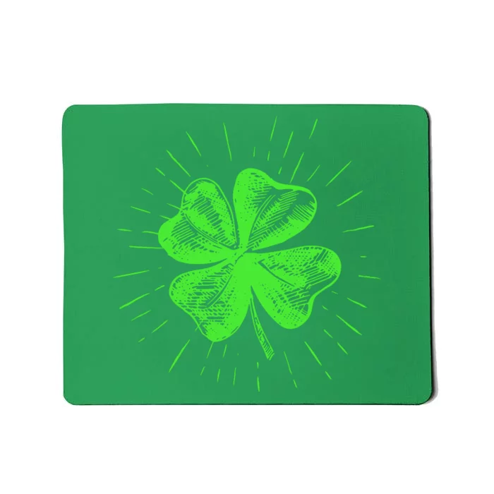 Saint Patricks Day Women Men Green Clover Shamrock Mousepad