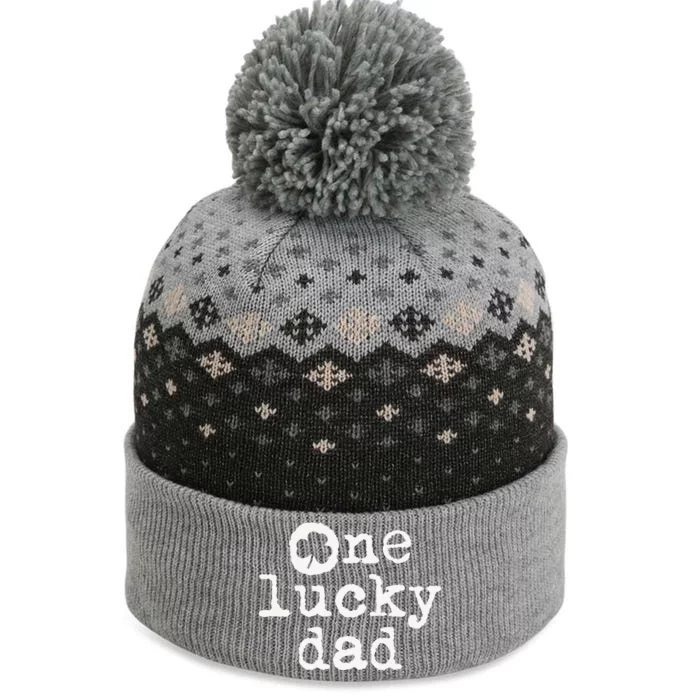 St Patricks Day Shamrock For New Daddy One Lucky Dad The Baniff Cuffed Pom Beanie