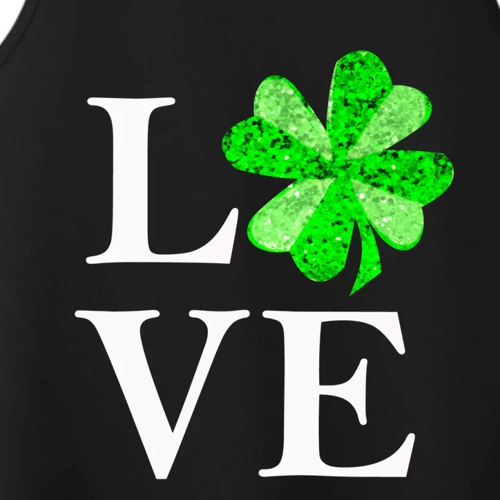 St Patrick's Day Love Gift Lucky Shamrock Gift Performance Tank