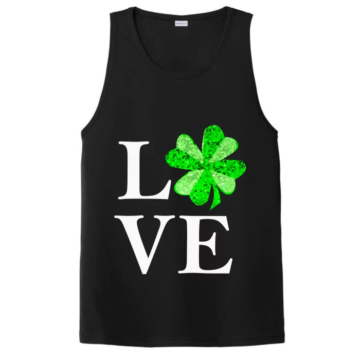 St Patrick's Day Love Gift Lucky Shamrock Gift Performance Tank