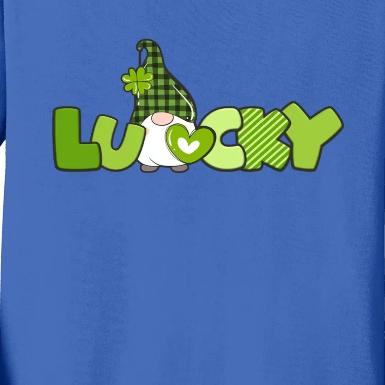 St Patrick's Day Little Gnome Lucky Gnome Meaningful Gift Kids Long Sleeve Shirt