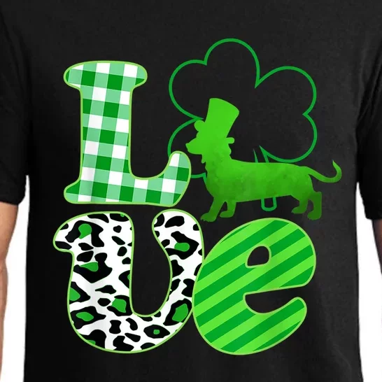 St Patricks Day Love Dachshund Weiner Dogs Gifft Pajama Set