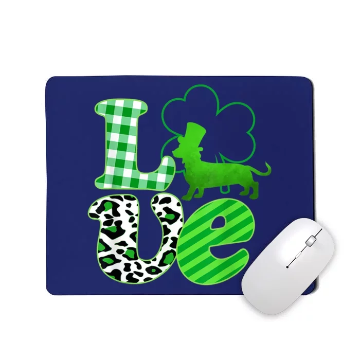 St Patricks Day Love Dachshund Weiner Dogs Gifft Mousepad