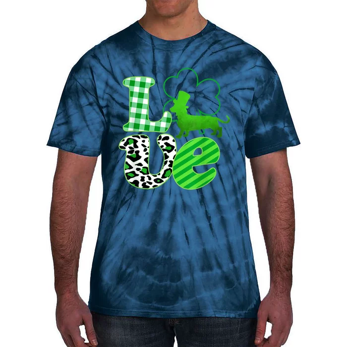 St Patricks Day Love Dachshund Weiner Dogs Gifft Tie-Dye T-Shirt