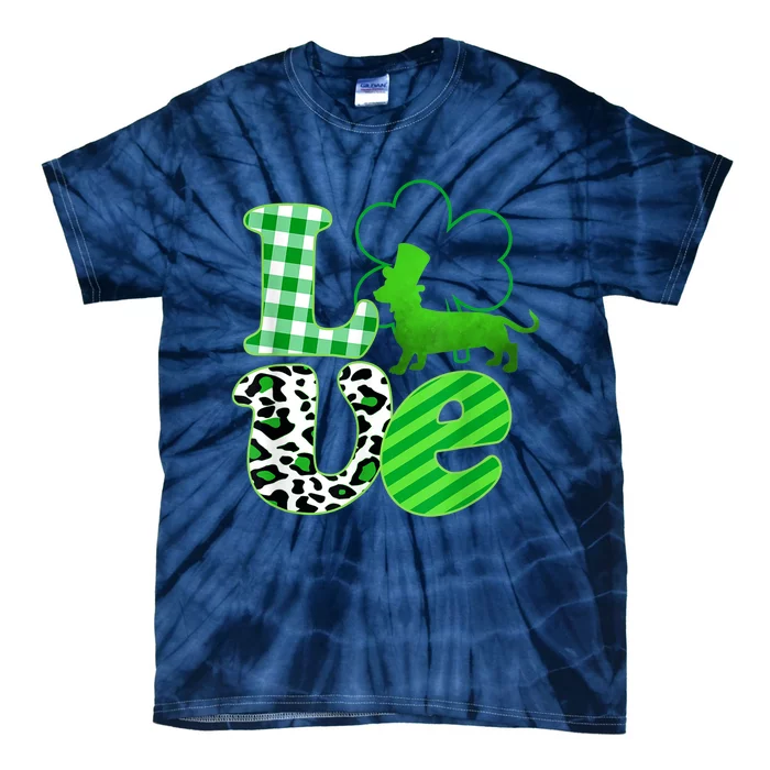 St Patricks Day Love Dachshund Weiner Dogs Gifft Tie-Dye T-Shirt