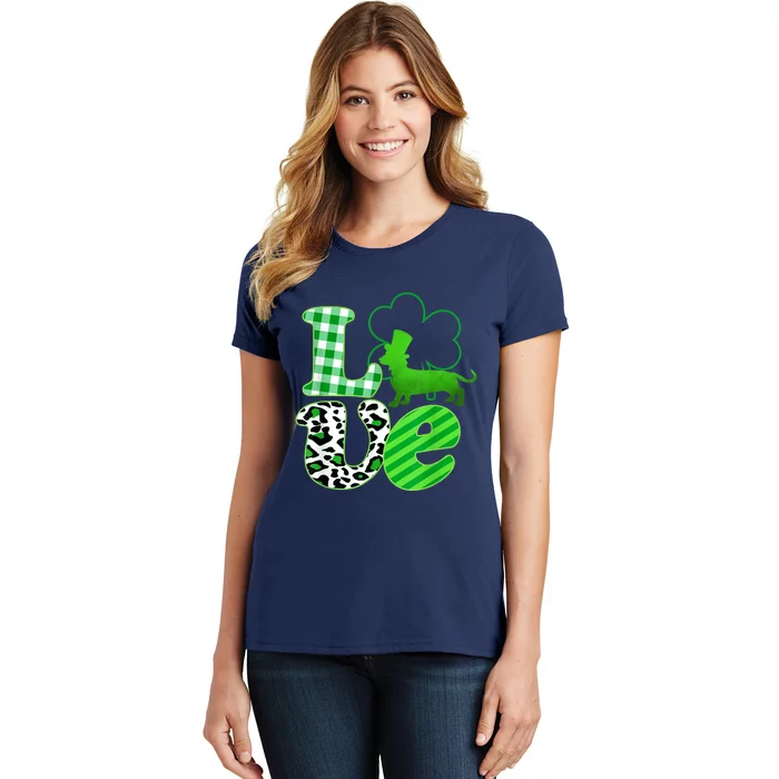 St Patricks Day Love Dachshund Weiner Dogs Gifft Women's T-Shirt