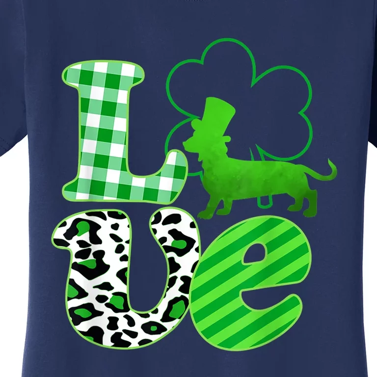 St Patricks Day Love Dachshund Weiner Dogs Gifft Women's T-Shirt