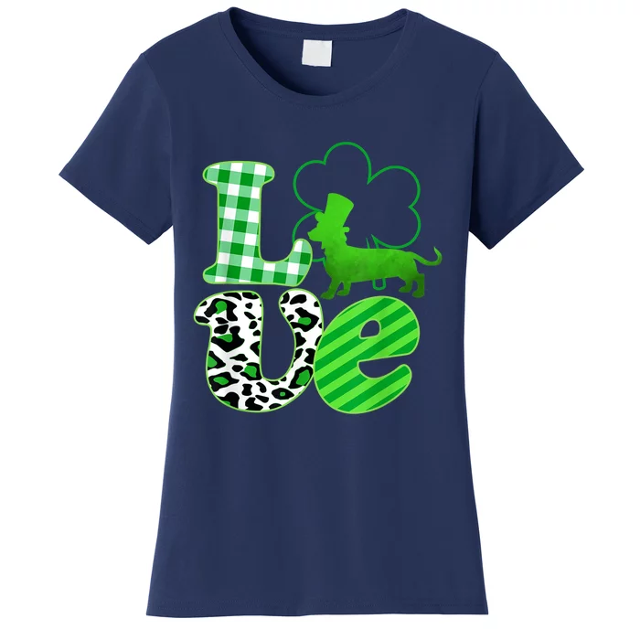 St Patricks Day Love Dachshund Weiner Dogs Gifft Women's T-Shirt