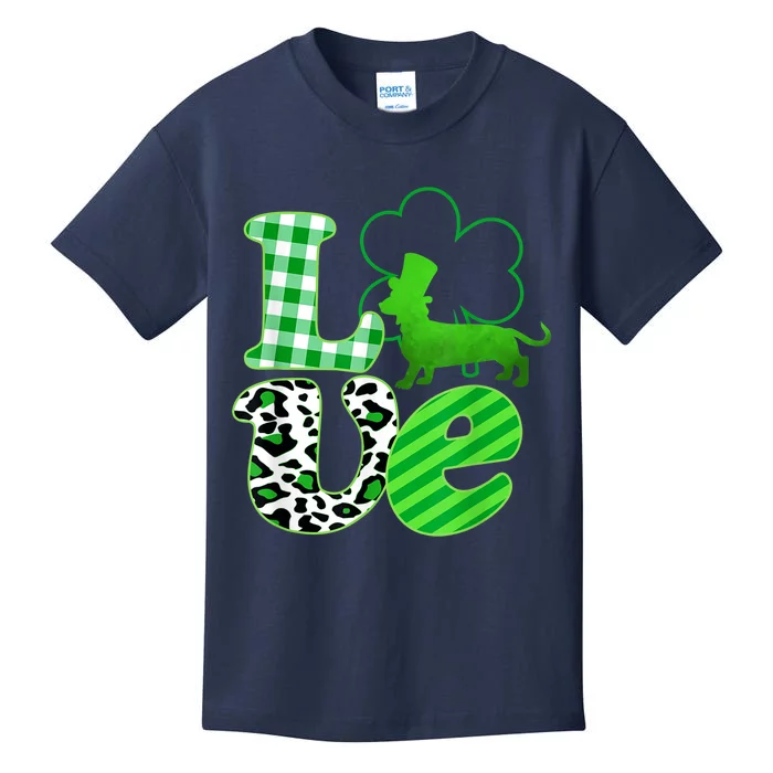 St Patricks Day Love Dachshund Weiner Dogs Gifft Kids T-Shirt