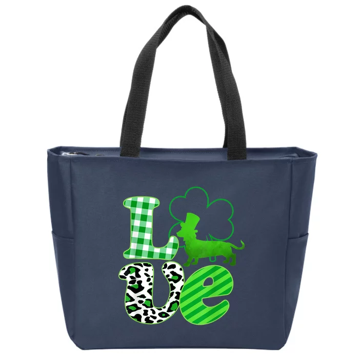 St Patricks Day Love Dachshund Weiner Dogs Gifft Zip Tote Bag