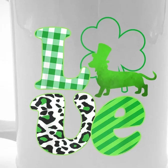 St Patricks Day Love Dachshund Weiner Dogs Gifft Front & Back Beer Stein