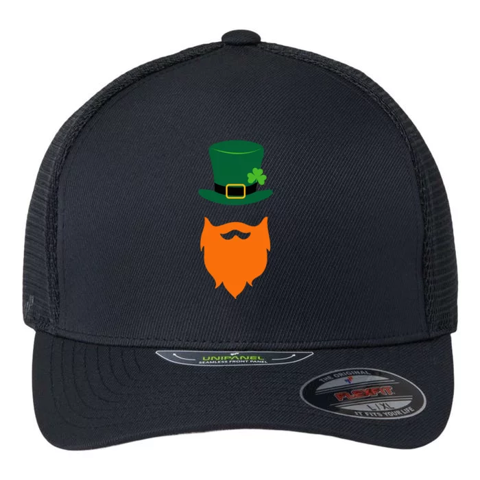 St Patrick's Day Beard Guy Funny Flexfit Unipanel Trucker Cap