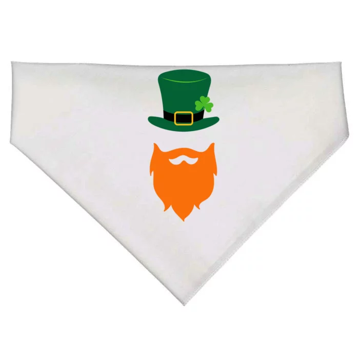 St Patrick's Day Beard Guy Funny USA-Made Doggie Bandana