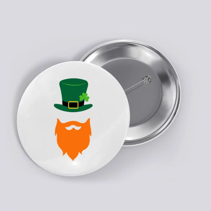 St Patrick's Day Beard Guy Funny Button