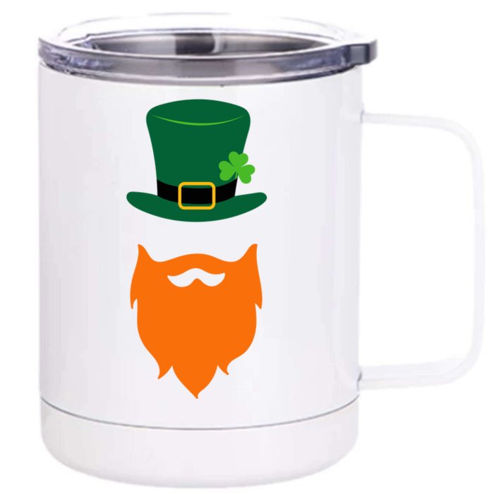 St Patrick's Day Beard Guy Funny Front & Back 12oz Stainless Steel Tumbler Cup