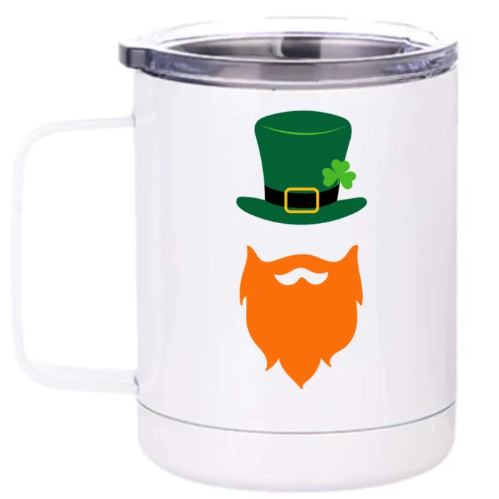 St Patrick's Day Beard Guy Funny Front & Back 12oz Stainless Steel Tumbler Cup